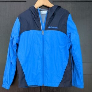 Youh (Sz XS) Columbia Two-Tone Navy and Blue Jacket Rain Jacket